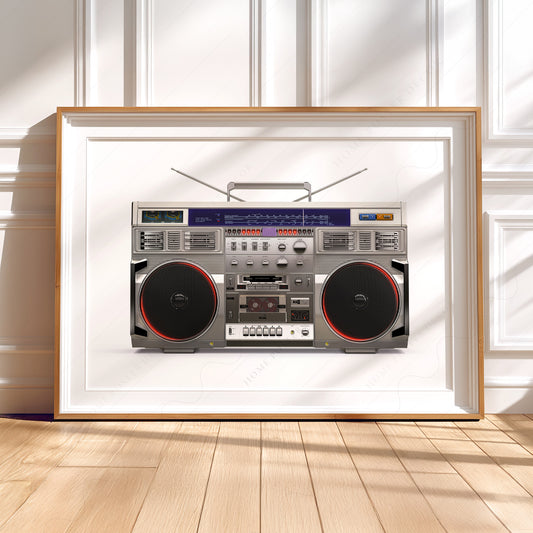 Vintage Boombox Art Print – Retro 80s Music Wall Decor Poster — artwork preview 5
