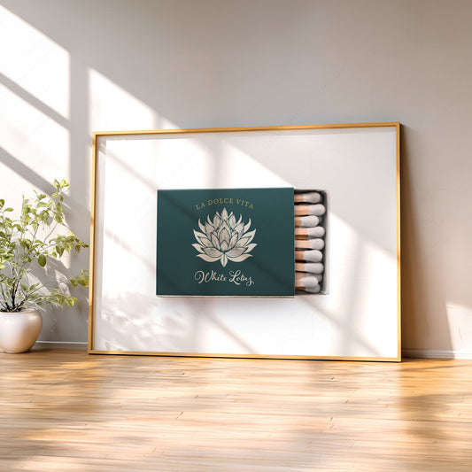 White Lotus Matchbox Print – La Dolce Vita Retro Wall Art Poster — artwork preview 2