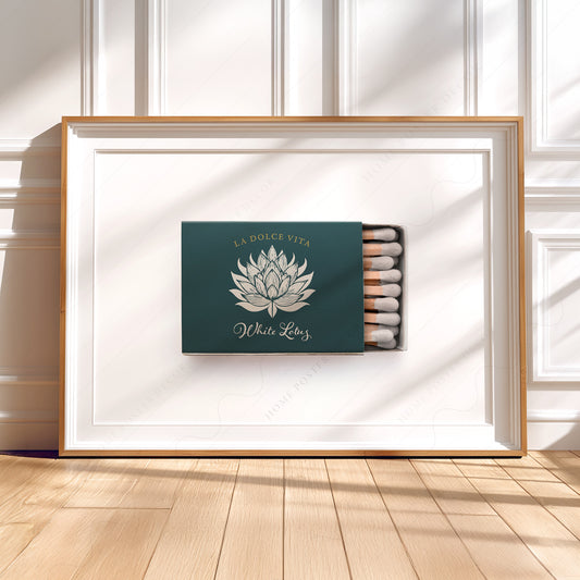 White Lotus Matchbox Print – La Dolce Vita Retro Wall Art Poster — artwork preview 5