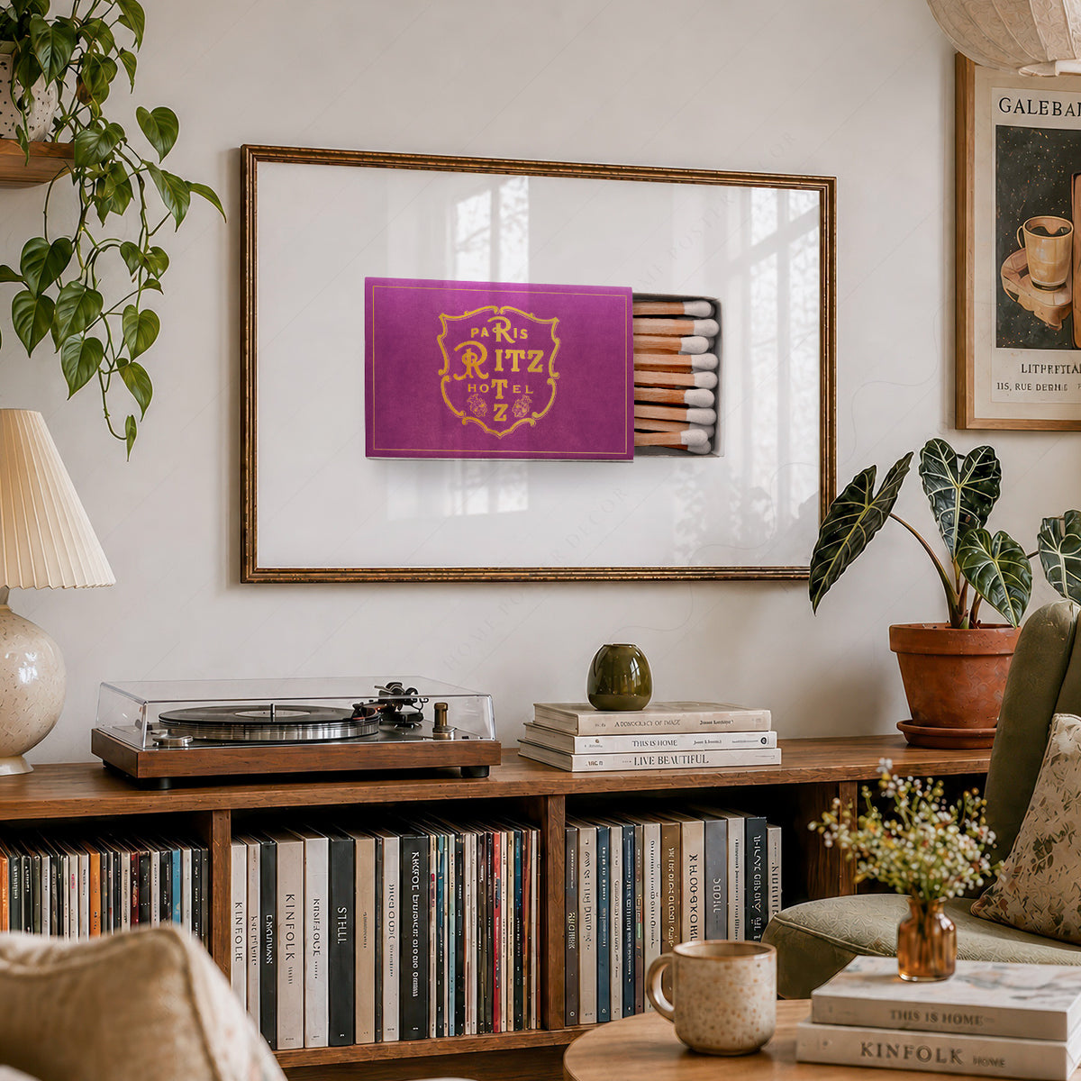 Ritz Paris Purple Matchbox Art Print — artwork preview 19