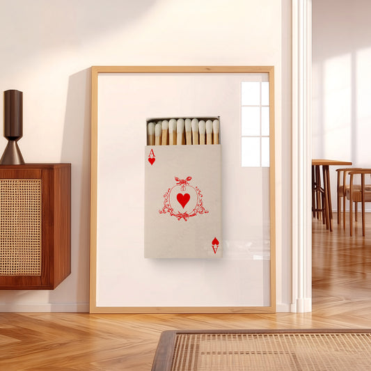 Ace of Hearts Matchbox Print – Retro Playing Card Wall Art Poster — artwork preview 5