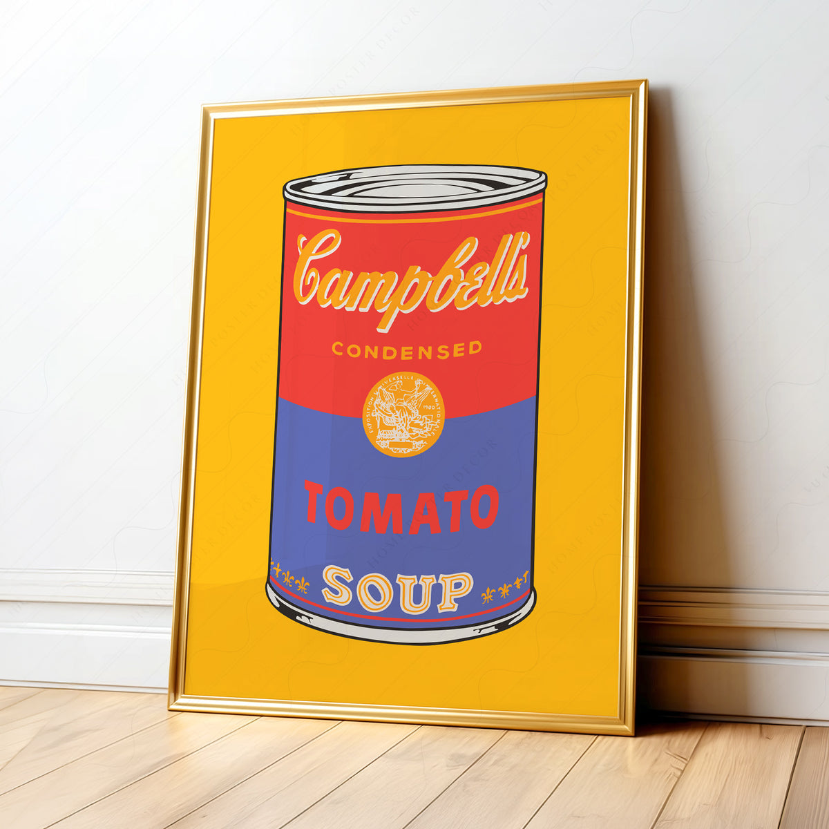 Andy Warhol Campbell's Soup Can on Yellow Art Print — artwork preview 1