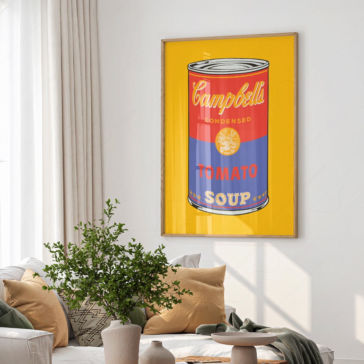 Andy Warhol Campbell's Soup Can on Yellow Art Print — artwork preview 6