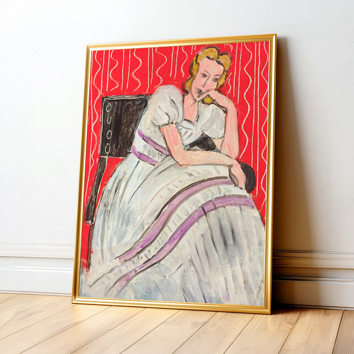 Henri Matisse Seated Woman in a Grey Dress Art Print — artwork preview 1