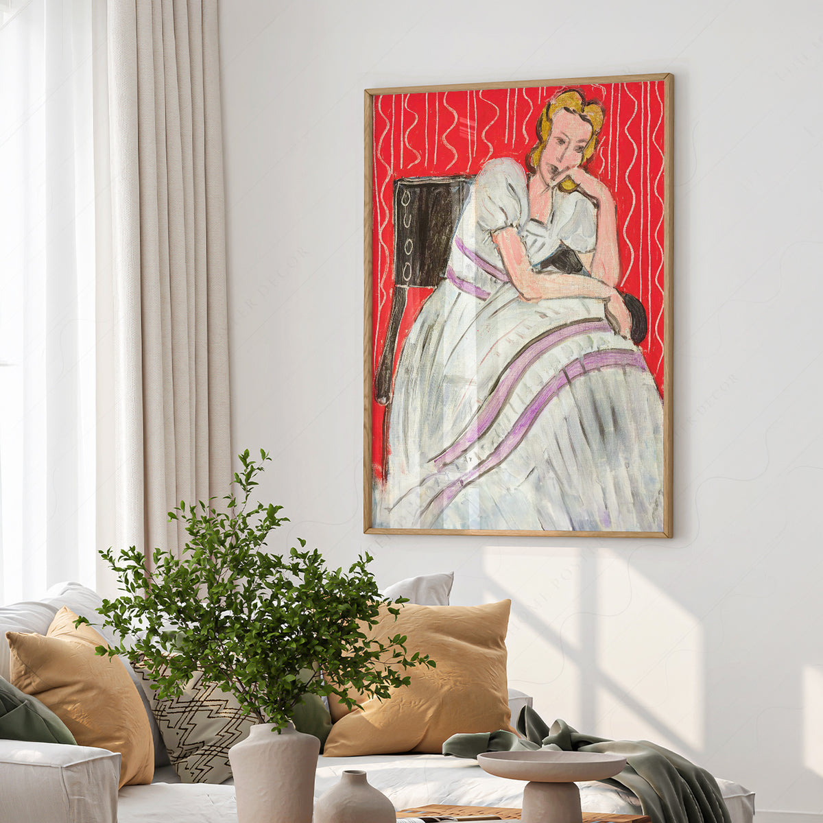 Henri Matisse Seated Woman in a Grey Dress Art Print — artwork preview 6