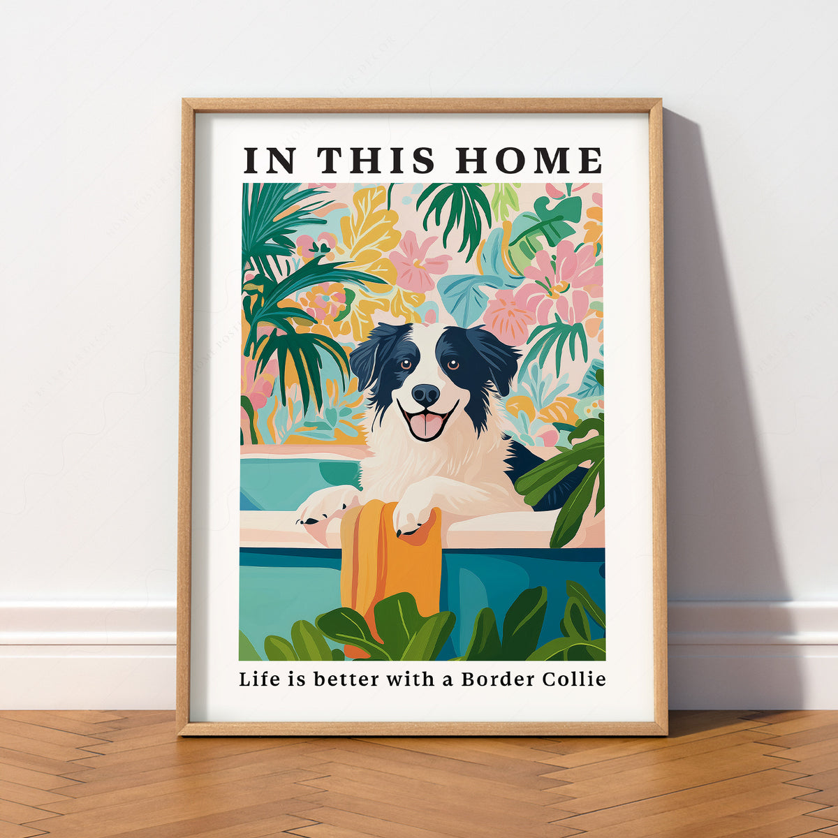 Border Collie Wall Art Print – Colorful Dog Lover Poster Decor – 61-17 — artwork preview 2