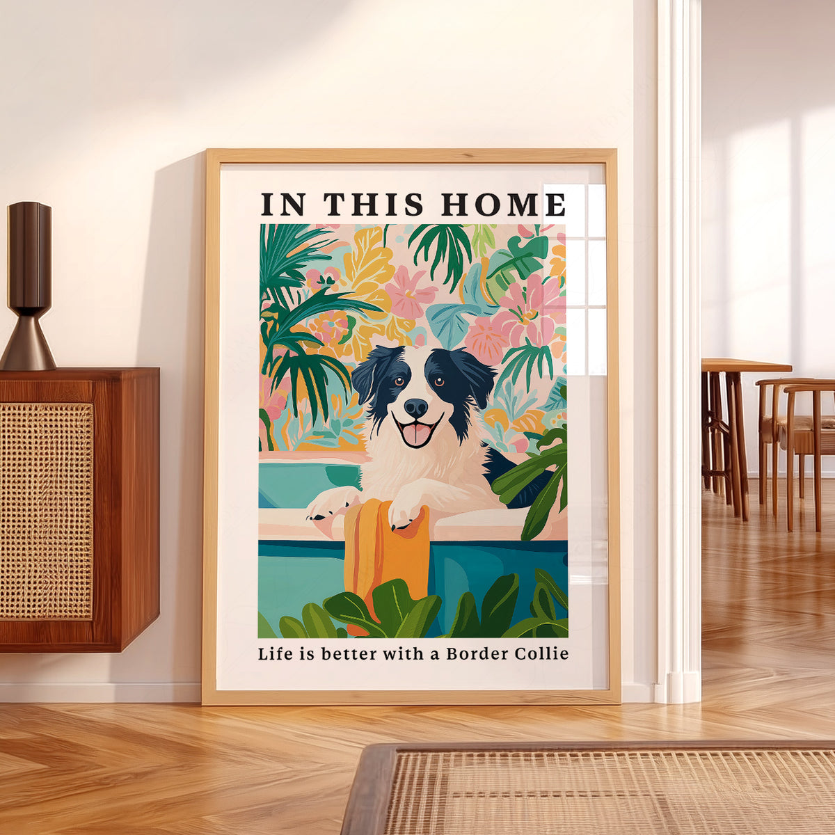Border Collie Wall Art Print – Colorful Dog Lover Poster Decor – 61-17 — artwork preview 5