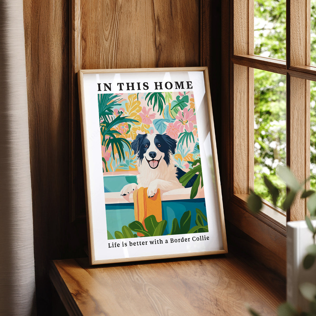Border Collie Wall Art Print – Colorful Dog Lover Poster Decor – 61-17 — artwork preview 7