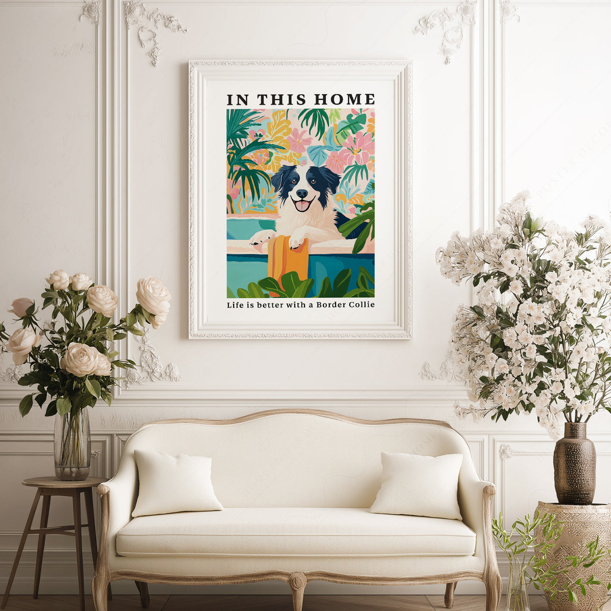 Border Collie Wall Art Print – Colorful Dog Lover Poster Decor – 61-17 — artwork preview 17