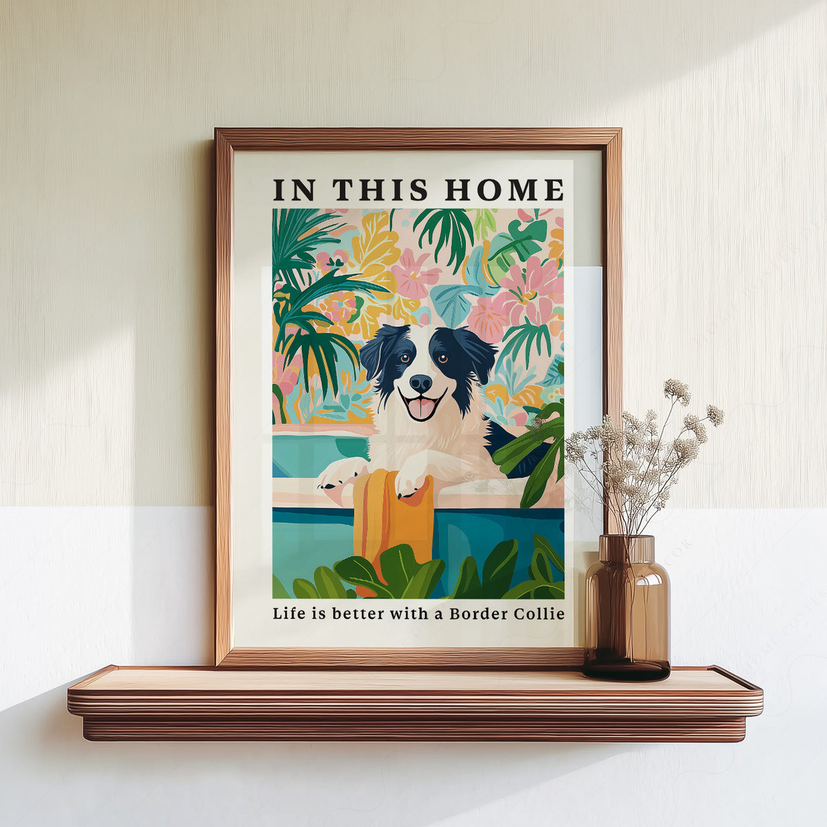 Border Collie Wall Art Print – Colorful Dog Lover Poster Decor – 61-17 — artwork preview 18