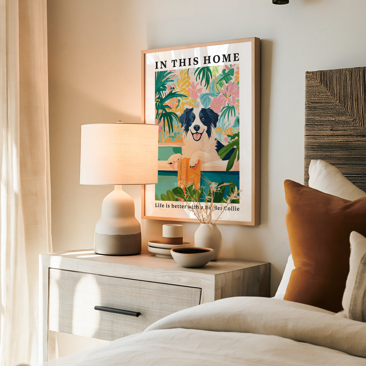Border Collie Wall Art Print – Colorful Dog Lover Poster Decor – 61-17 — artwork preview 19
