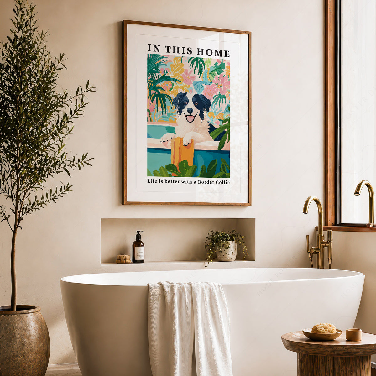 Border Collie Wall Art Print – Colorful Dog Lover Poster Decor – 61-17 — artwork preview 22