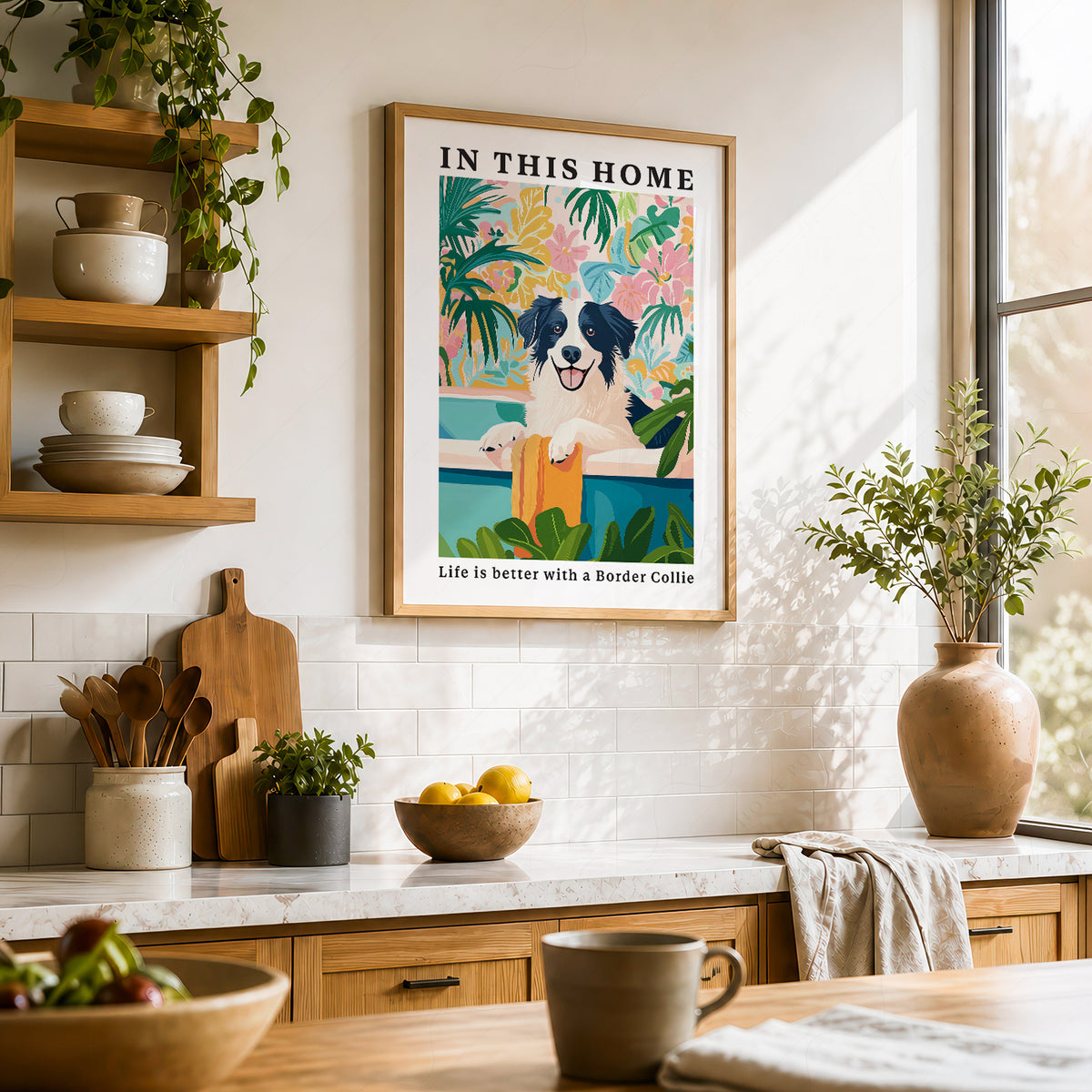 Border Collie Wall Art Print – Colorful Dog Lover Poster Decor – 61-17 — artwork preview 23