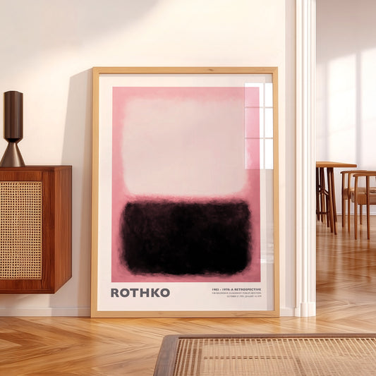Mark Rothko Pink and Black Exhibition Print – Abstract Wall Art Poster – 09-07 — artwork preview 5