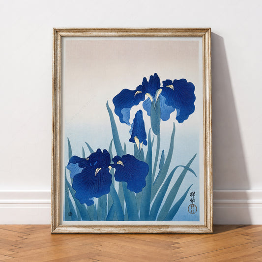 Ohara Koson Blue Iris Woodblock Print – Japanese Floral Wall Art – 08-01 — artwork preview 2