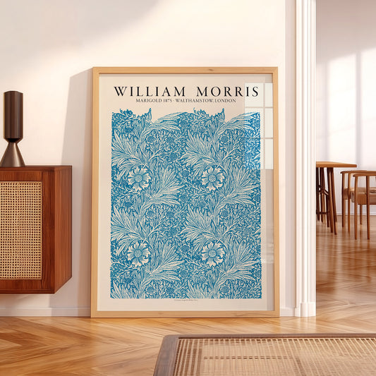 William Morris Marigold 1875 Art Print – Blue Floral Wall Art Poster — artwork preview 5