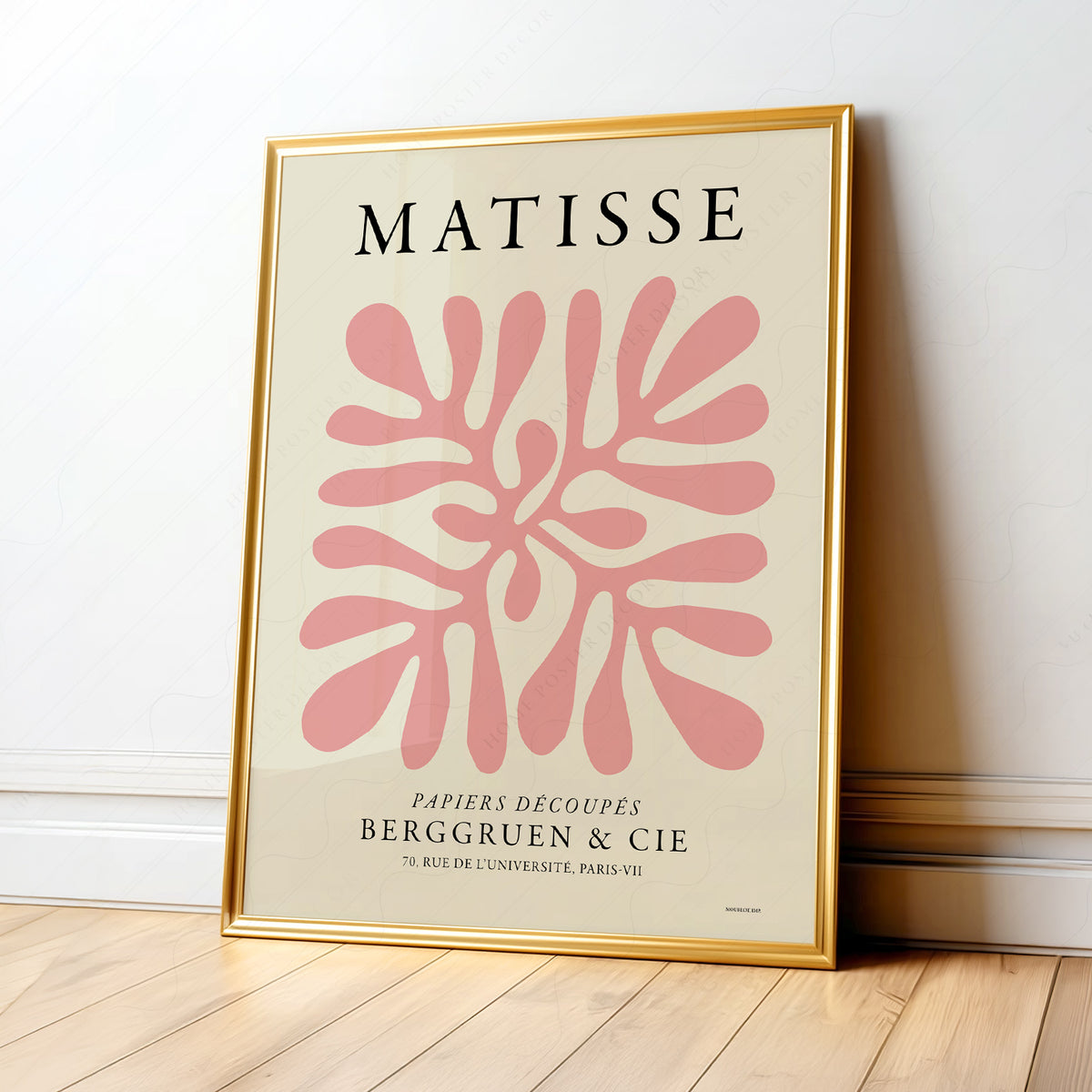Henri Matisse Pink Cut-Out Leaves Art Print — artwork preview 1