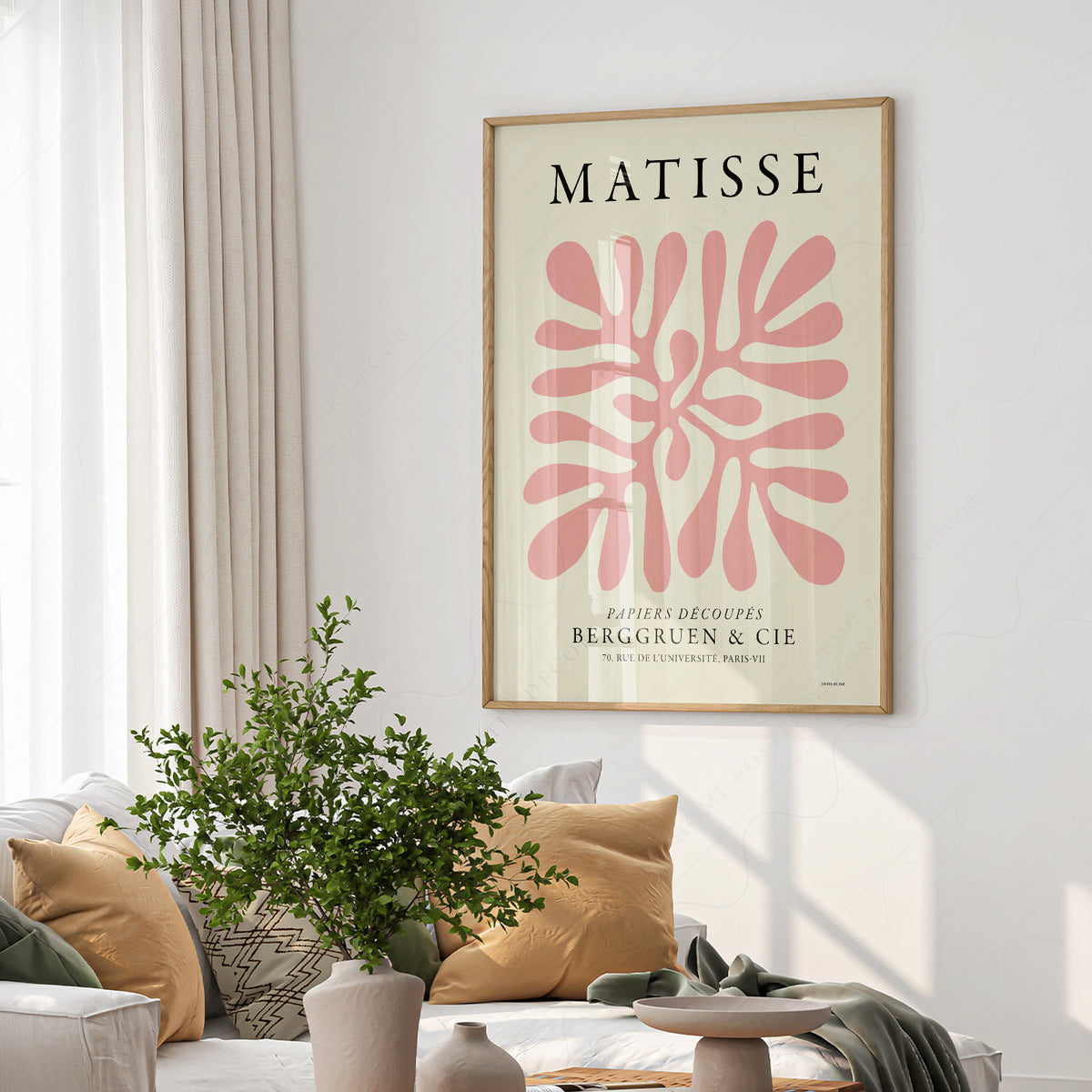 Henri Matisse Pink Cut-Out Leaves Art Print — artwork preview 6