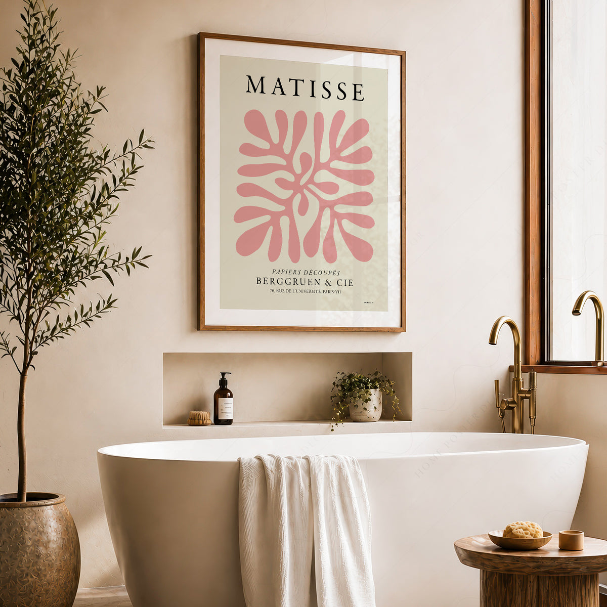 Henri Matisse Pink Cut-Out Leaves Art Print — artwork preview 22
