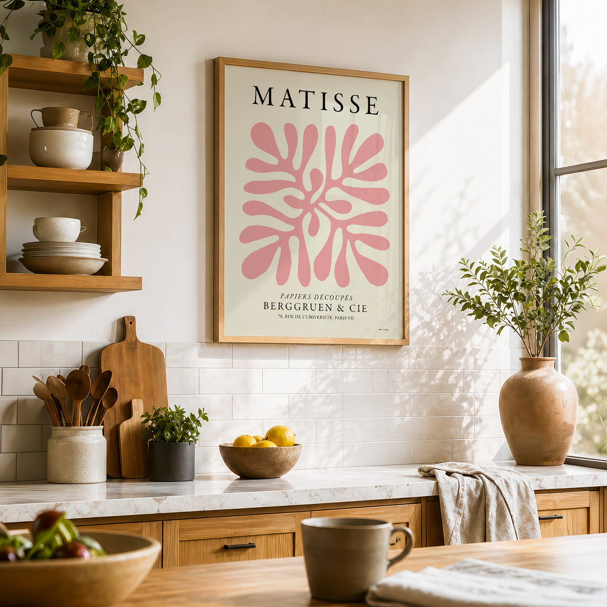 Henri Matisse Pink Cut-Out Leaves Art Print — artwork preview 23