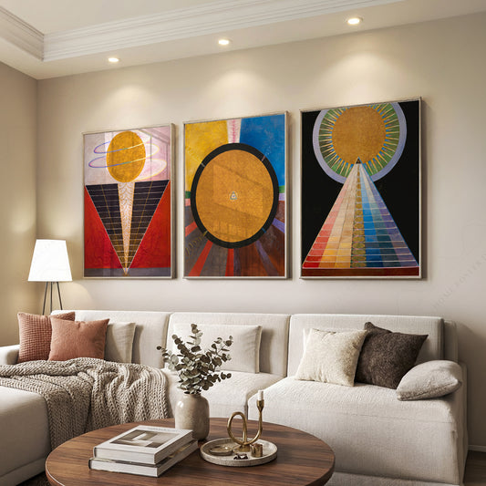 Hilma af Klint Altarpiece Set of 3 Prints – Abstract Spiritual Wall Art — artwork preview 7