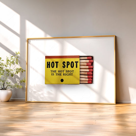 Vintage Hot Spot Matchbox Art Print – Retro Bar Cart Wall Decor Poster — artwork preview 2