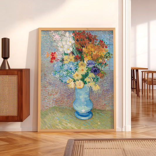 Van Gogh Flowers in a Blue Vase Art Print – Famous Painting Wall Decor — artwork preview 5
