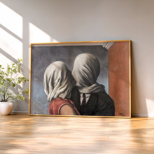René Magritte The Lovers Art Print – Surrealist Wall Art Poster — artwork preview 2
