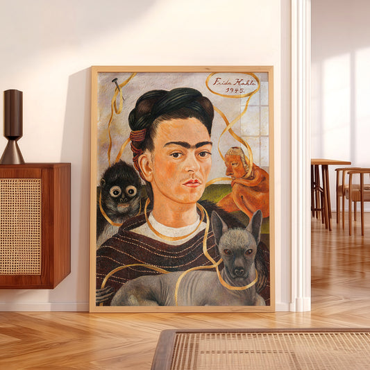 Frida Kahlo Self-Portrait with Small Dog Art Print – Mexican Wall Art — artwork preview 5