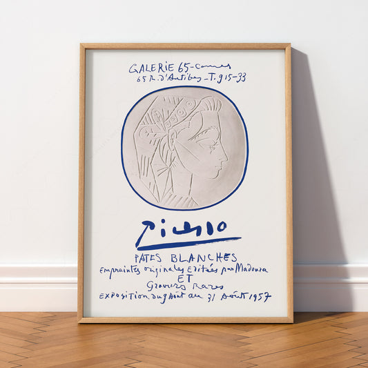 Pablo Picasso Galerie 65 Pâtes Blanches Exhibition Poster – Modern Art Print — artwork preview 2