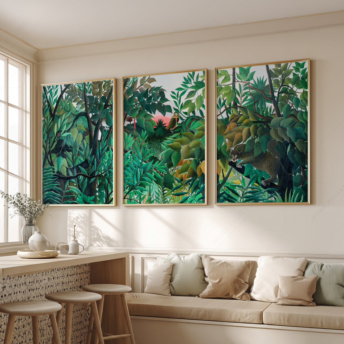 Henri Rousseau Jungle Set of 3 Art Prints – Tropical Forest Wall Art — artwork preview 2