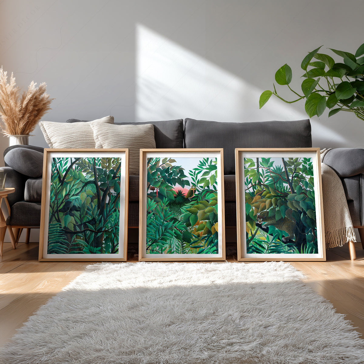 Henri Rousseau Jungle Set of 3 Art Prints – Tropical Forest Wall Art — artwork preview 4