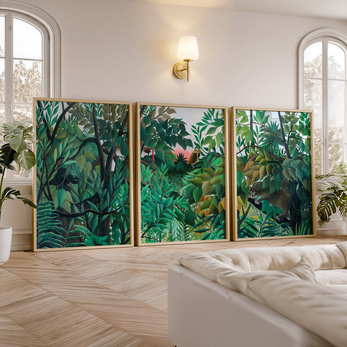 Henri Rousseau Jungle Set of 3 Art Prints – Tropical Forest Wall Art — artwork preview 5