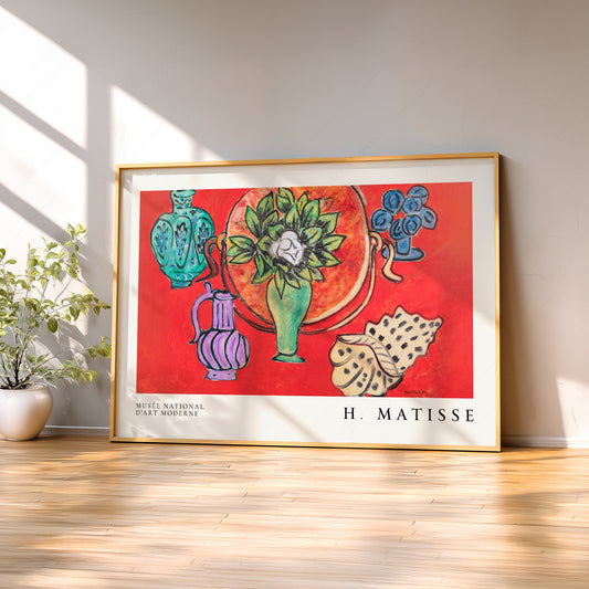 Henri Matisse Still Life with Magnolia Art Print – Vibrant Red Wall Decor — artwork preview 2