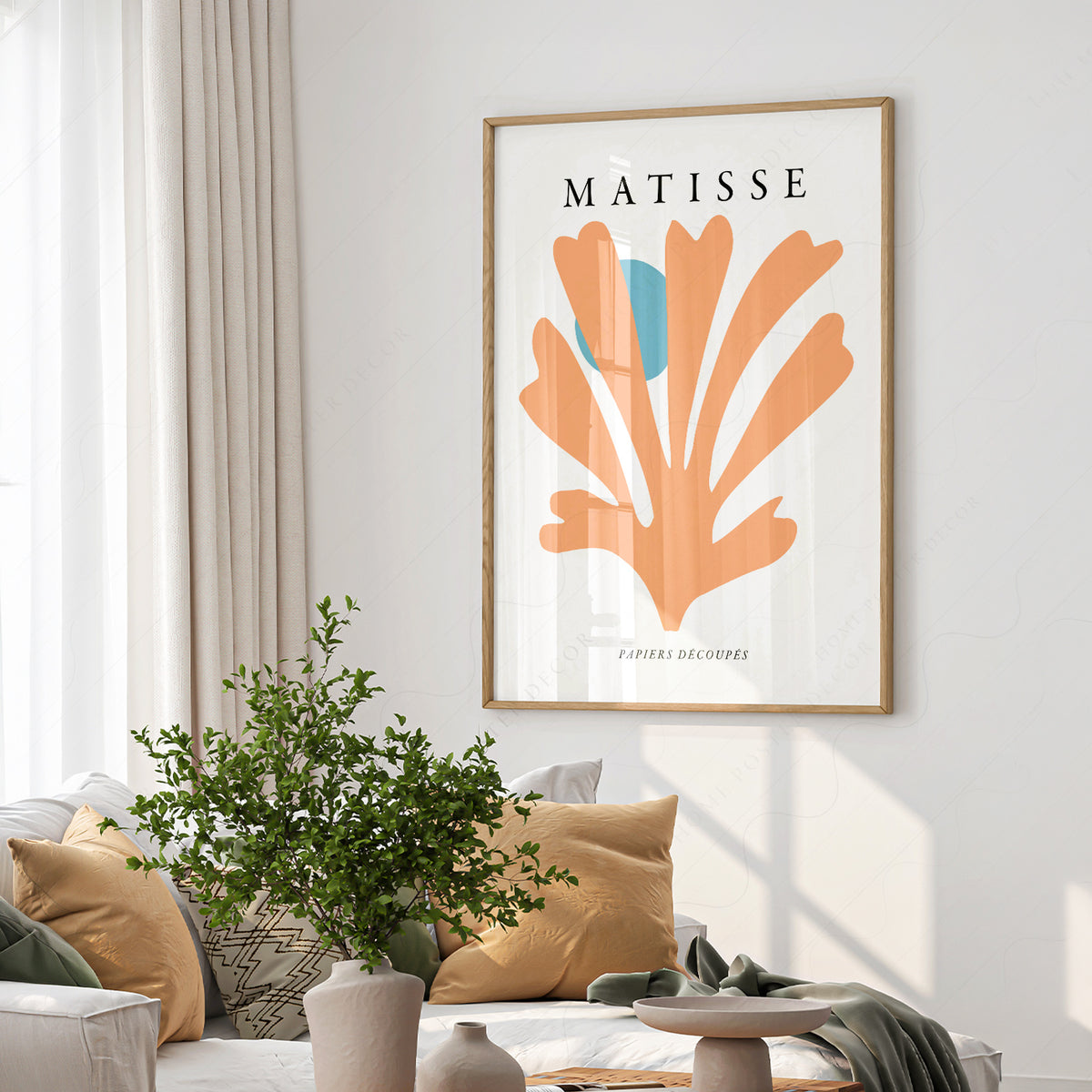 Henri Matisse Peach Organic Leaf Art Print — artwork preview 6