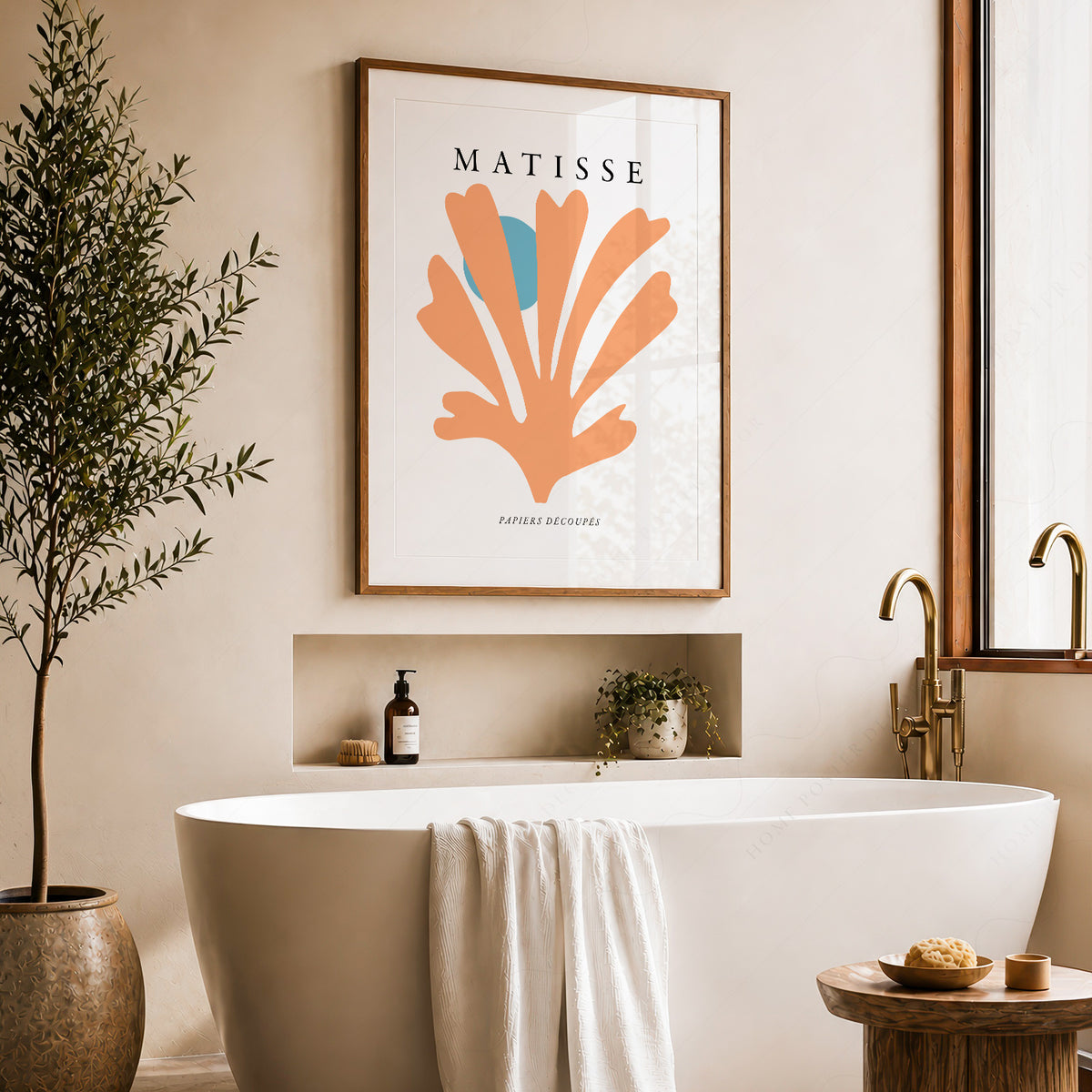 Henri Matisse Peach Organic Leaf Art Print — artwork preview 22