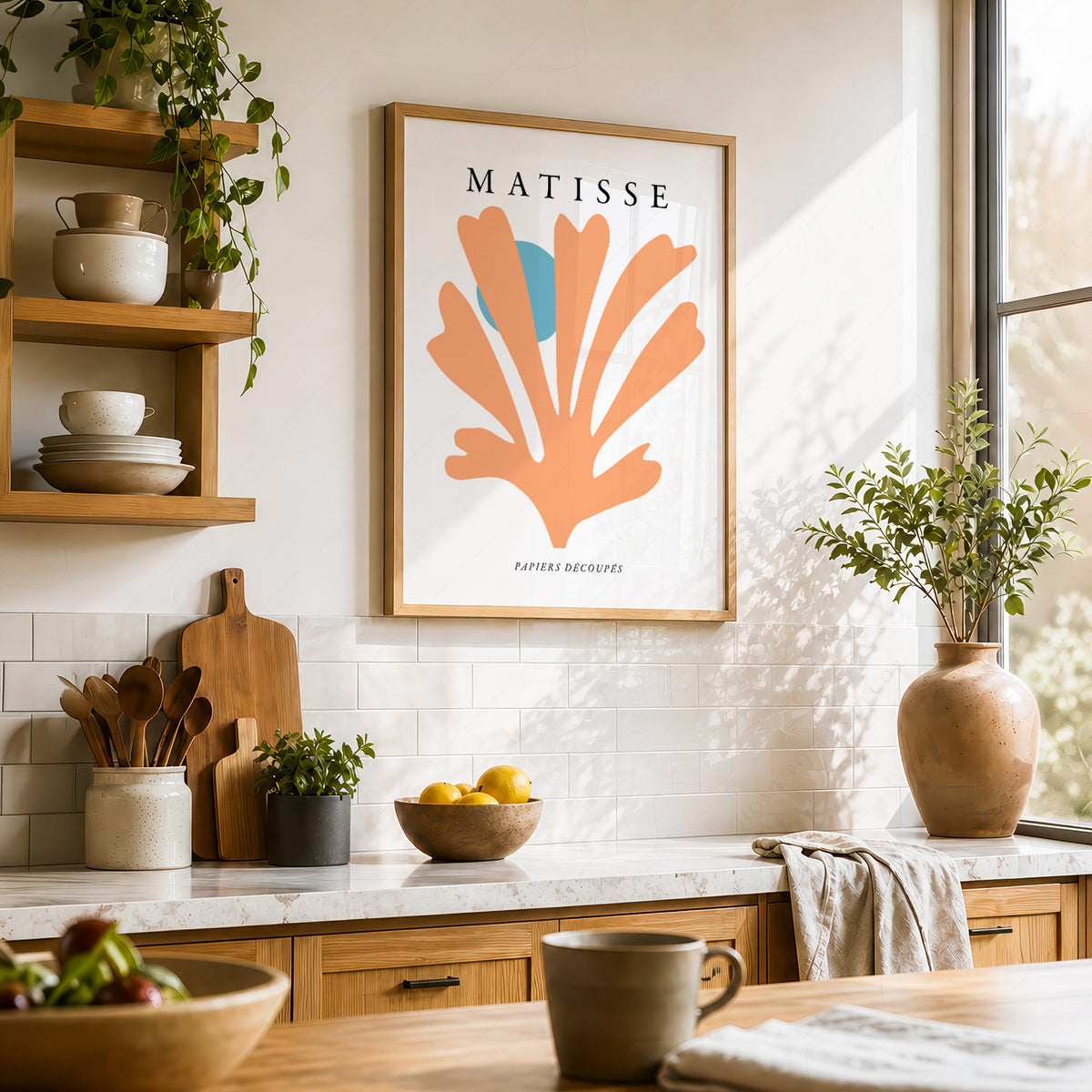 Henri Matisse Peach Organic Leaf Art Print — artwork preview 23