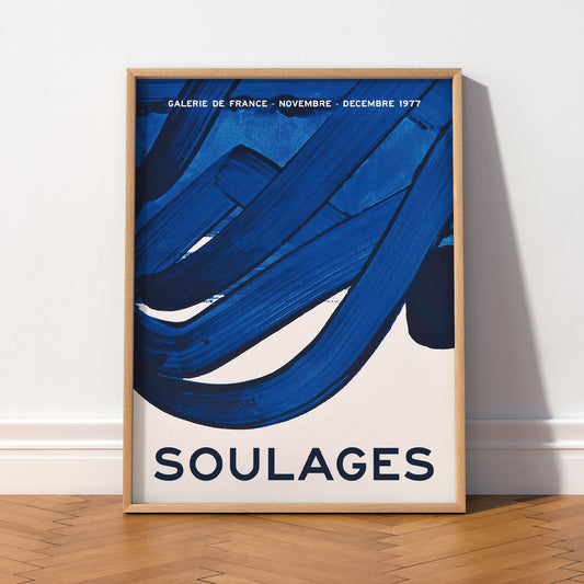 Pierre Soulages Galerie de France 1977 Exhibition Poster – Abstract Art Print — artwork preview 2