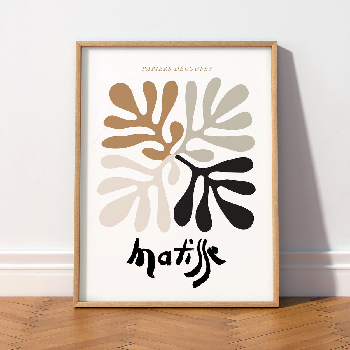 Henri Matisse Neutral Cut-Out Leaves Art Print — artwork preview 2