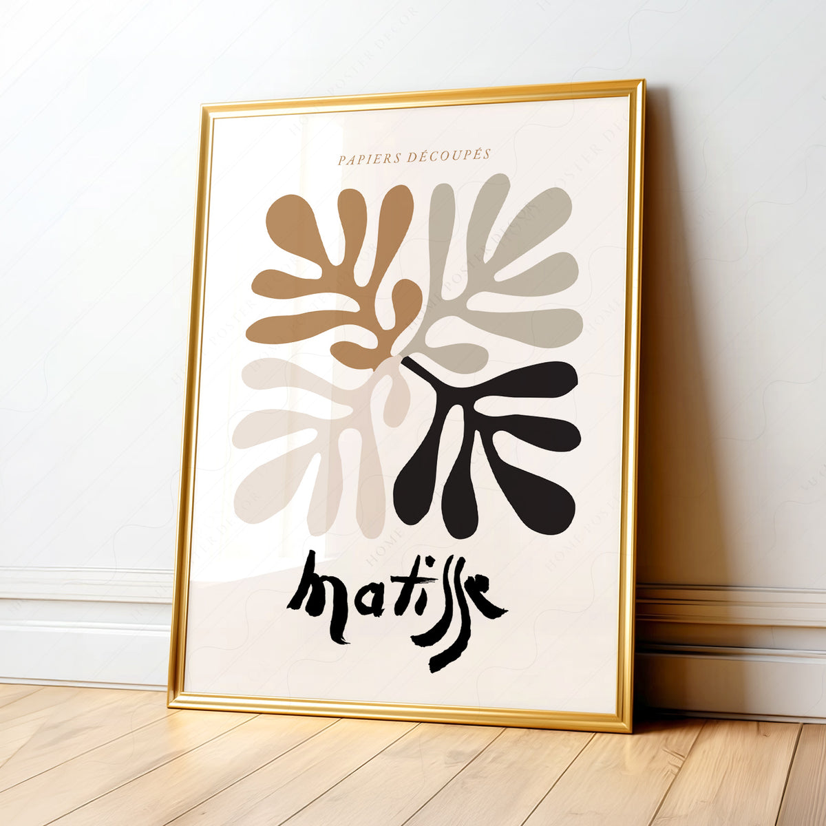 Henri Matisse Neutral Cut-Out Leaves Art Print — artwork preview 1