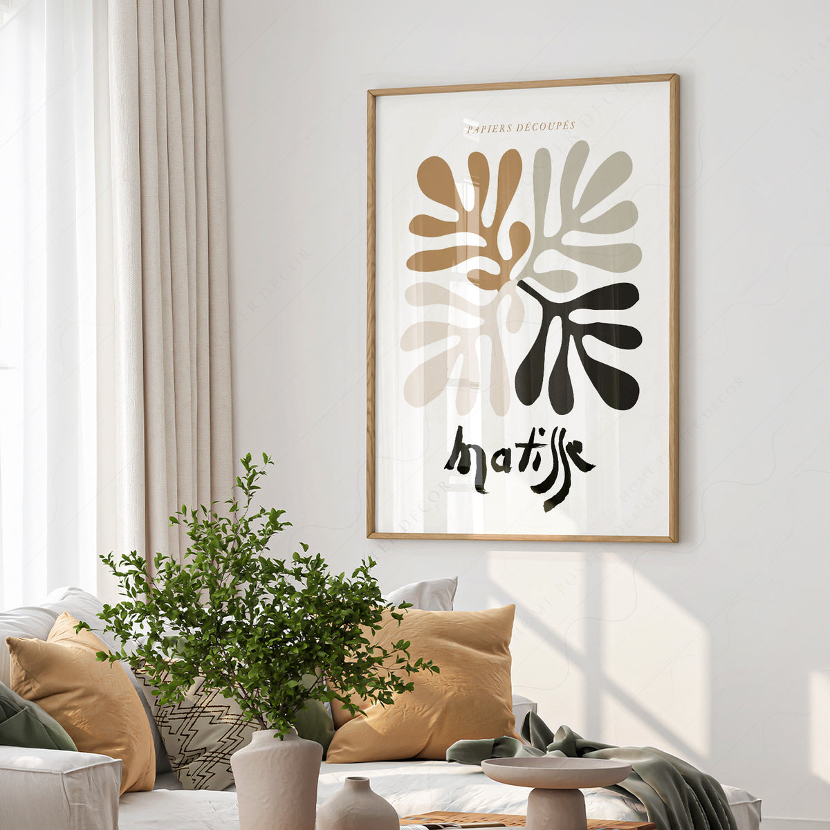 Henri Matisse Neutral Cut-Out Leaves Art Print — artwork preview 6