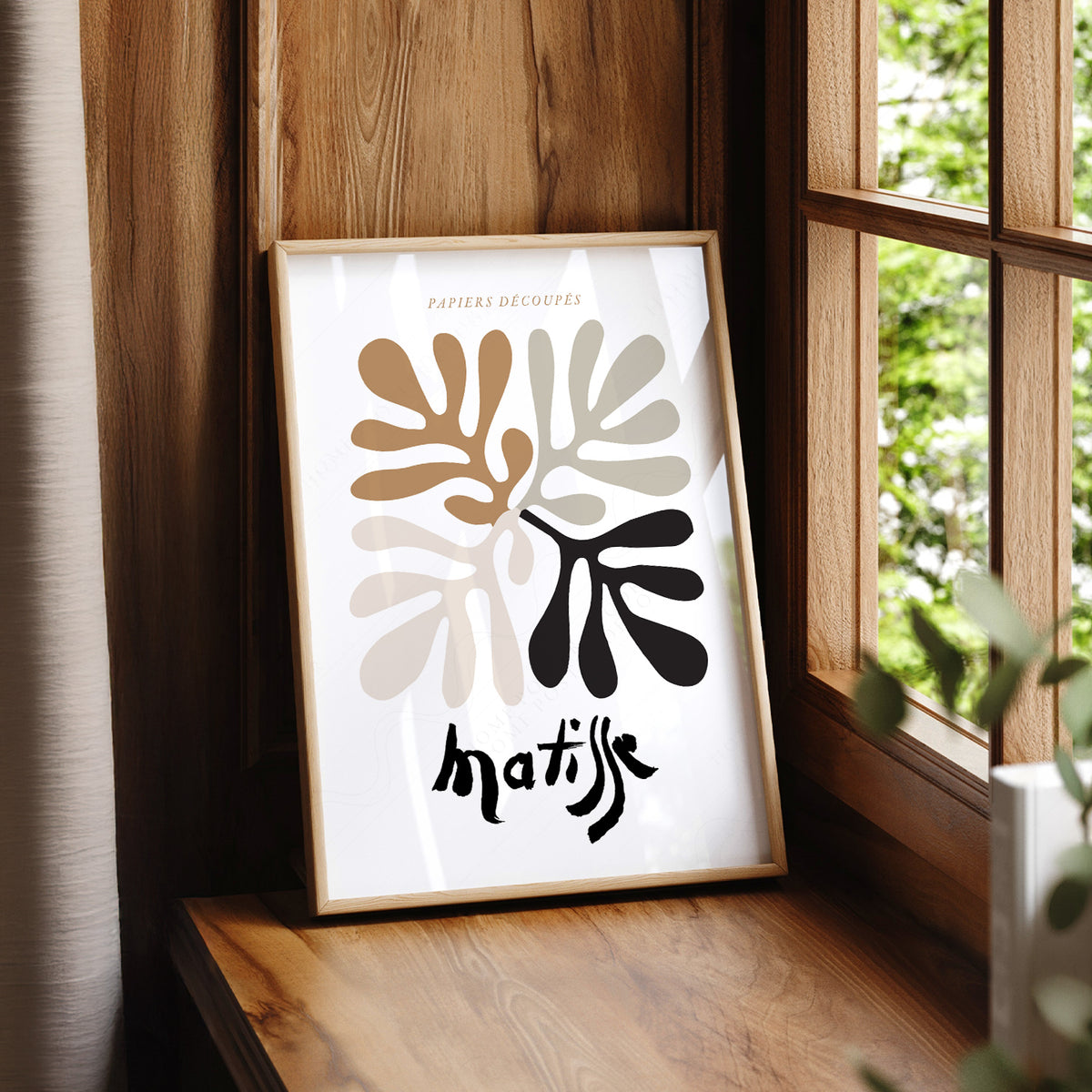 Henri Matisse Neutral Cut-Out Leaves Art Print — artwork preview 7