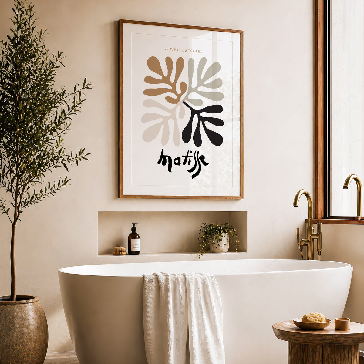 Henri Matisse Neutral Cut-Out Leaves Art Print — artwork preview 22