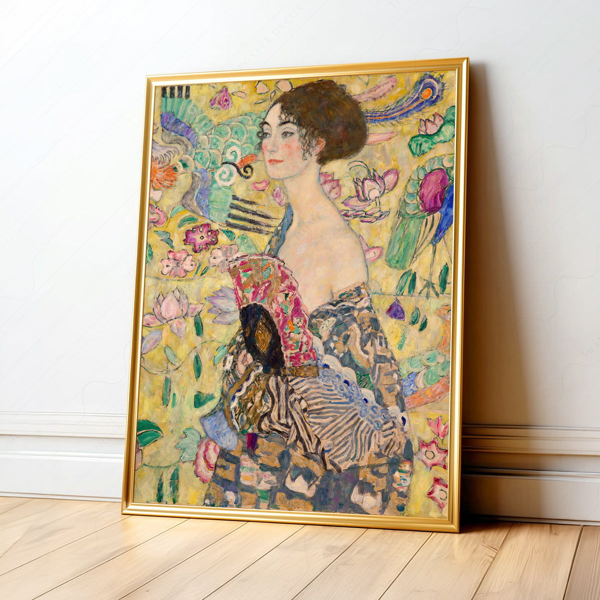 Gustav Klimt Lady with a Fan Art Print — artwork preview 1