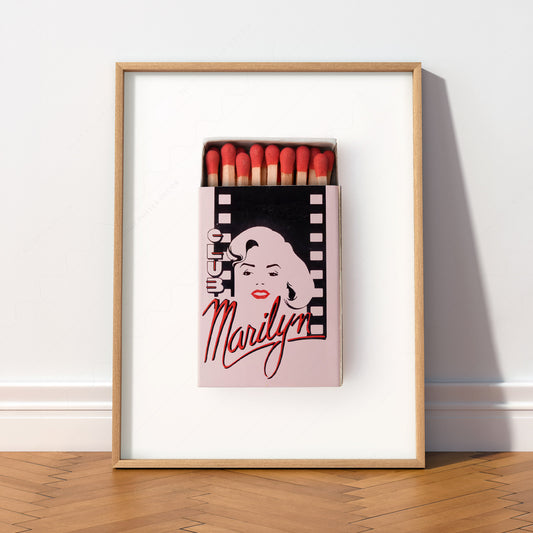 Club Marilyn Vintage Matchbox Print – Retro Paris Nightclub Wall Art — artwork preview 2