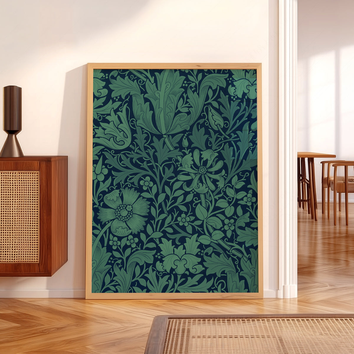 William Morris Compton Green Floral Pattern Art Print — artwork preview 5