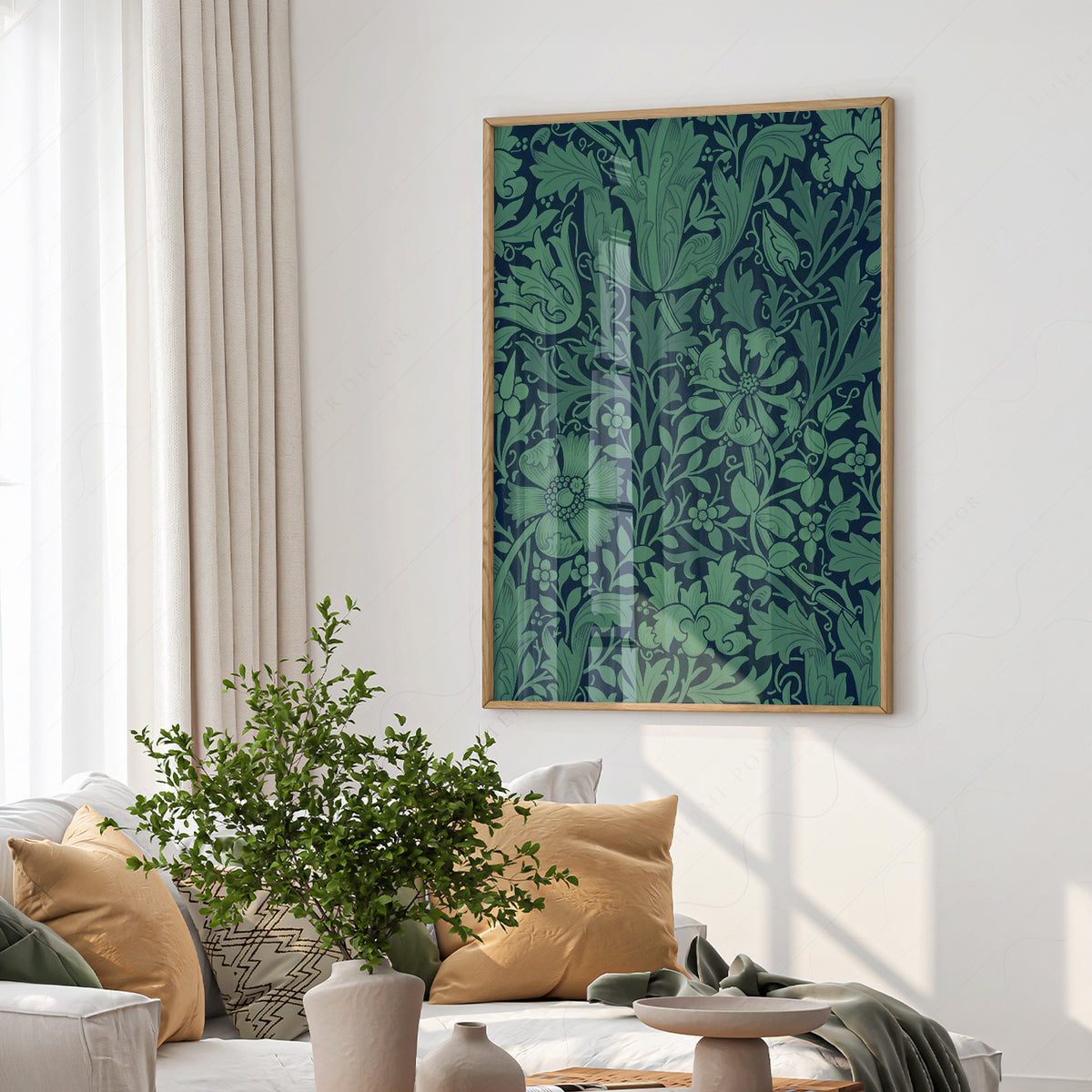 William Morris Compton Green Floral Pattern Art Print — artwork preview 6