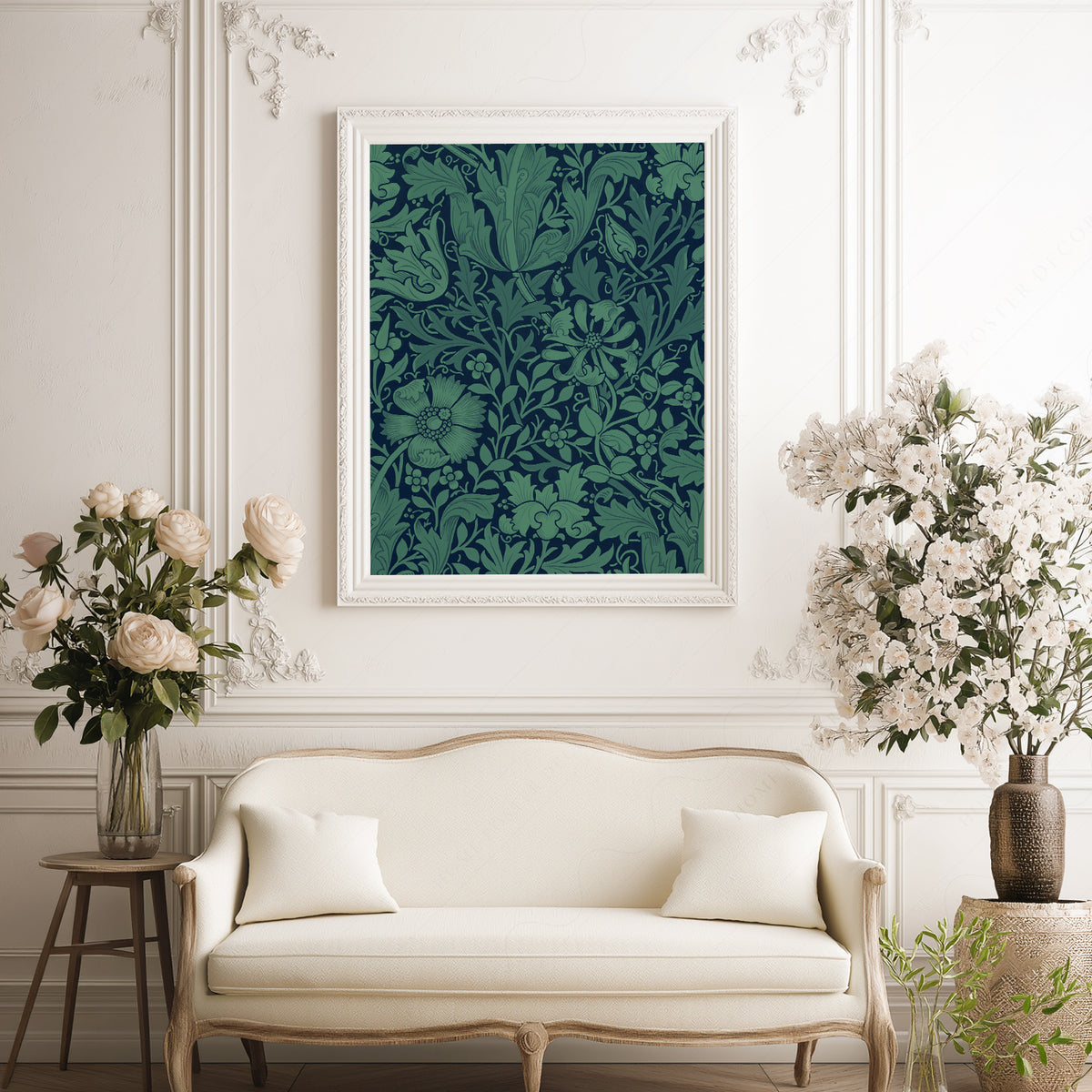William Morris Compton Green Floral Pattern Art Print — artwork preview 17