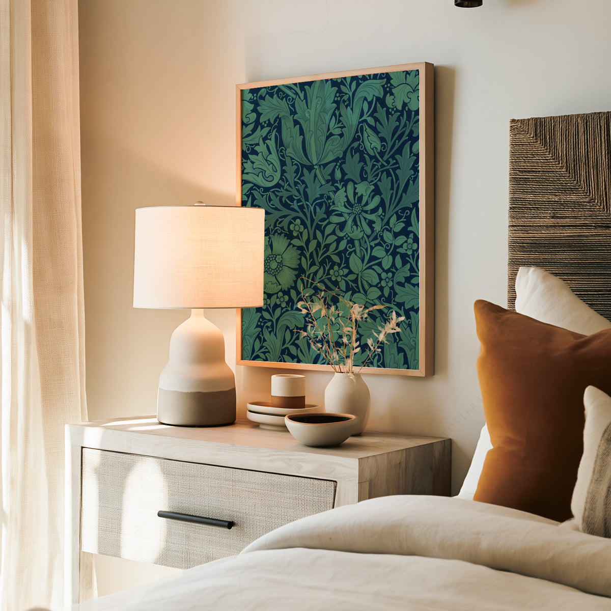 William Morris Compton Green Floral Pattern Art Print — artwork preview 19