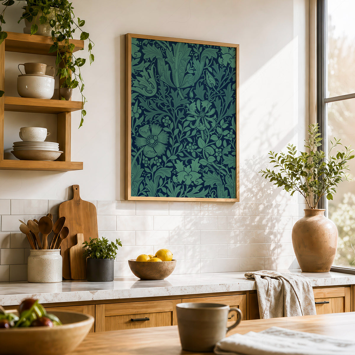 William Morris Compton Green Floral Pattern Art Print — artwork preview 23